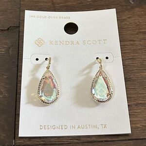 Kenda Scott- Dichroic glass teardrop earrings-New